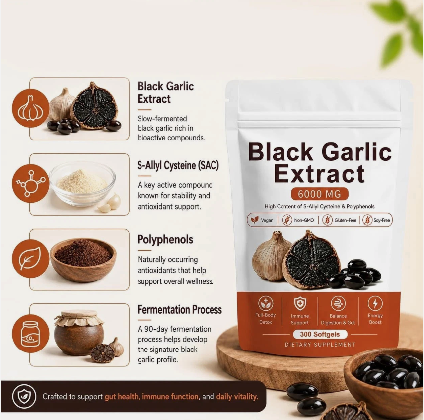 Black Aged Garlic Extract Soft Gel Capsules