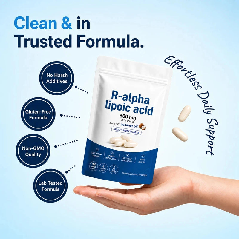 R-Alpha Lipoic Acid Softgels for Cellular Energy & Health Support
