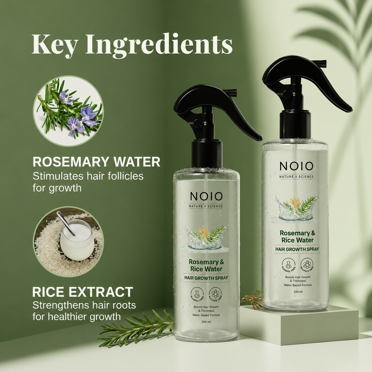 Rosemary & Rice Water Hair Growth Spray 200 ml Bottle