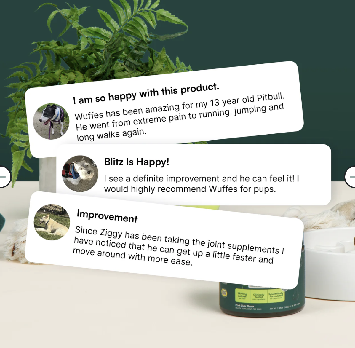 Wuffes Hip & Joint Chews for Small, Medium & Large Dogs