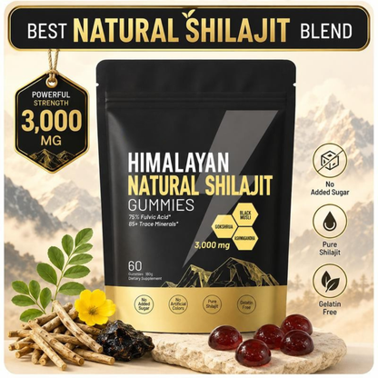 Himalayan Natural Shilajit Gummies 3000mg – Energy, Stamina & Vitality Support