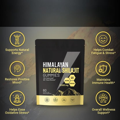 Himalayan Natural Shilajit Gummies 3000mg – Energy, Stamina & Vitality Support