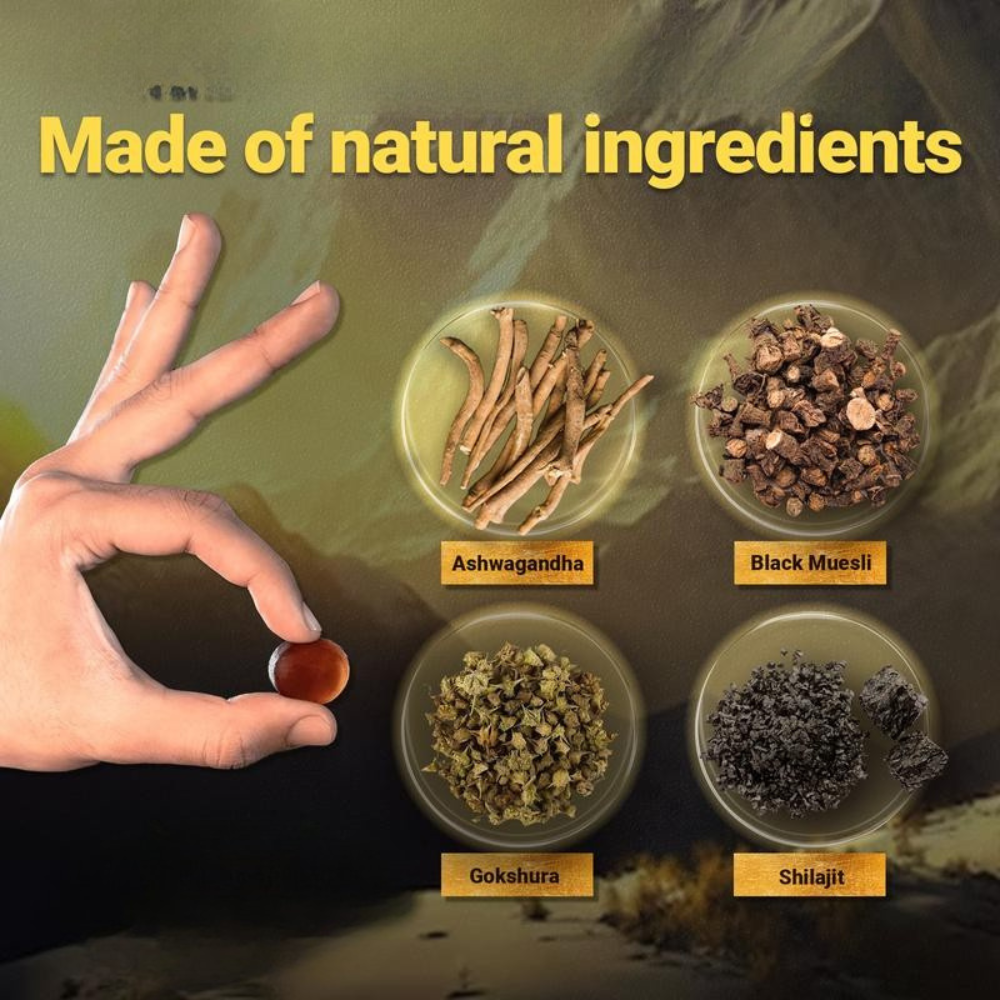 Himalayan Natural Shilajit Gummies 3000mg – Energy, Stamina & Vitality Support